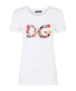 Dolce & Gabbana Button-Embellished T-Shirt W0800-OPTICAL WHITE T-shirts
