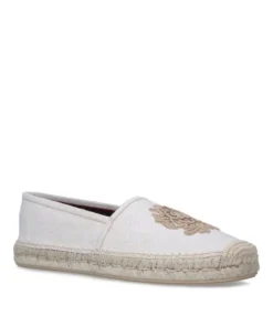 Dolce & Gabbana Canvas Embroidered Espadrilles BEIGE Flip Flops