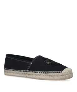 Dolce & Gabbana Canvas Embroidered Espadrilles BLACK Loafers