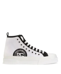 Dolce & Gabbana Canvas Portofino Light High-Top Sneakers 89697-WHITE/BLACK