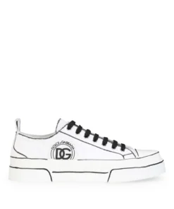 Dolce & Gabbana Canvas Portofino Sneakers 89642-WHITE/WHITE Low-Top Sneakers