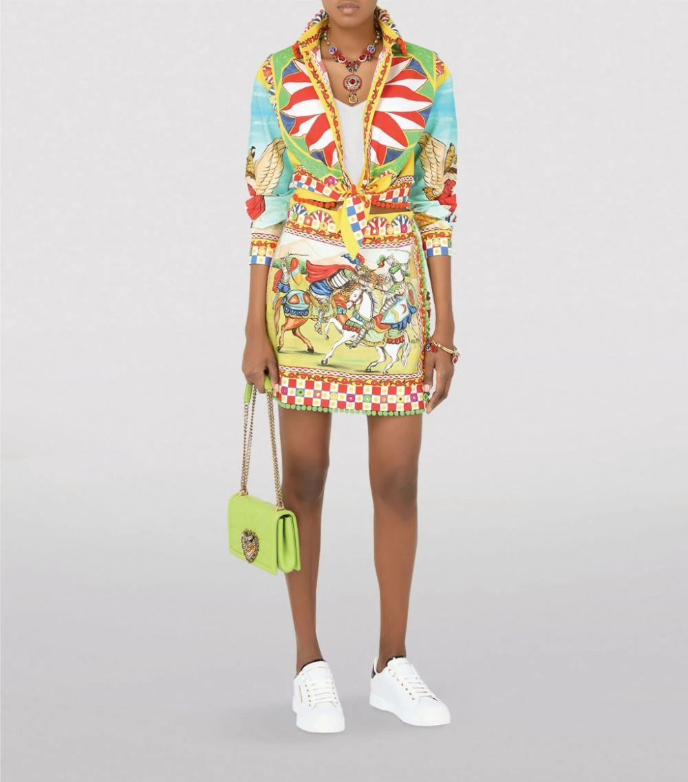 Dolce & Gabbana Carretto Print Cropped Poplin Shirt HH81D-FRIGO 2 F Blouses 2 Dolce & Gabbana Carretto Print Cropped Poplin Shirt HH81D-FRIGO 2 F Blouses - Image 2