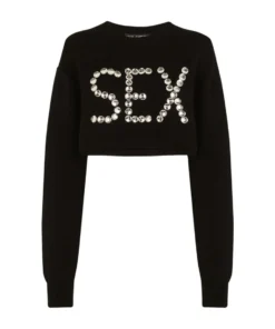 Dolce & Gabbana Cashmere Embellished Sweatshirt N0000-BLACK Sweatshirts