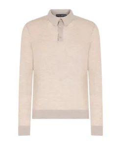 Dolce & Gabbana Cashmere Polo-Style Sweater M0802-BEIGE 4 Jumpers