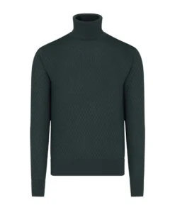 Dolce & Gabbana Cashmere-Silk Rollneck Sweater V7312-DARK GREEN Jumpers