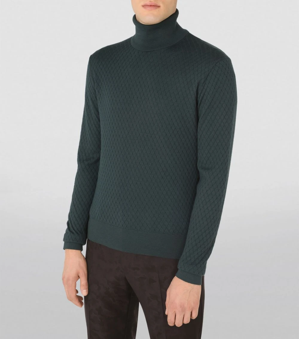 Dolce & Gabbana Cashmere-Silk Rollneck Sweater V7312-DARK GREEN Jumpers 5 Dolce & Gabbana Cashmere-Silk Rollneck Sweater V7312-DARK GREEN Jumpers - Image 5