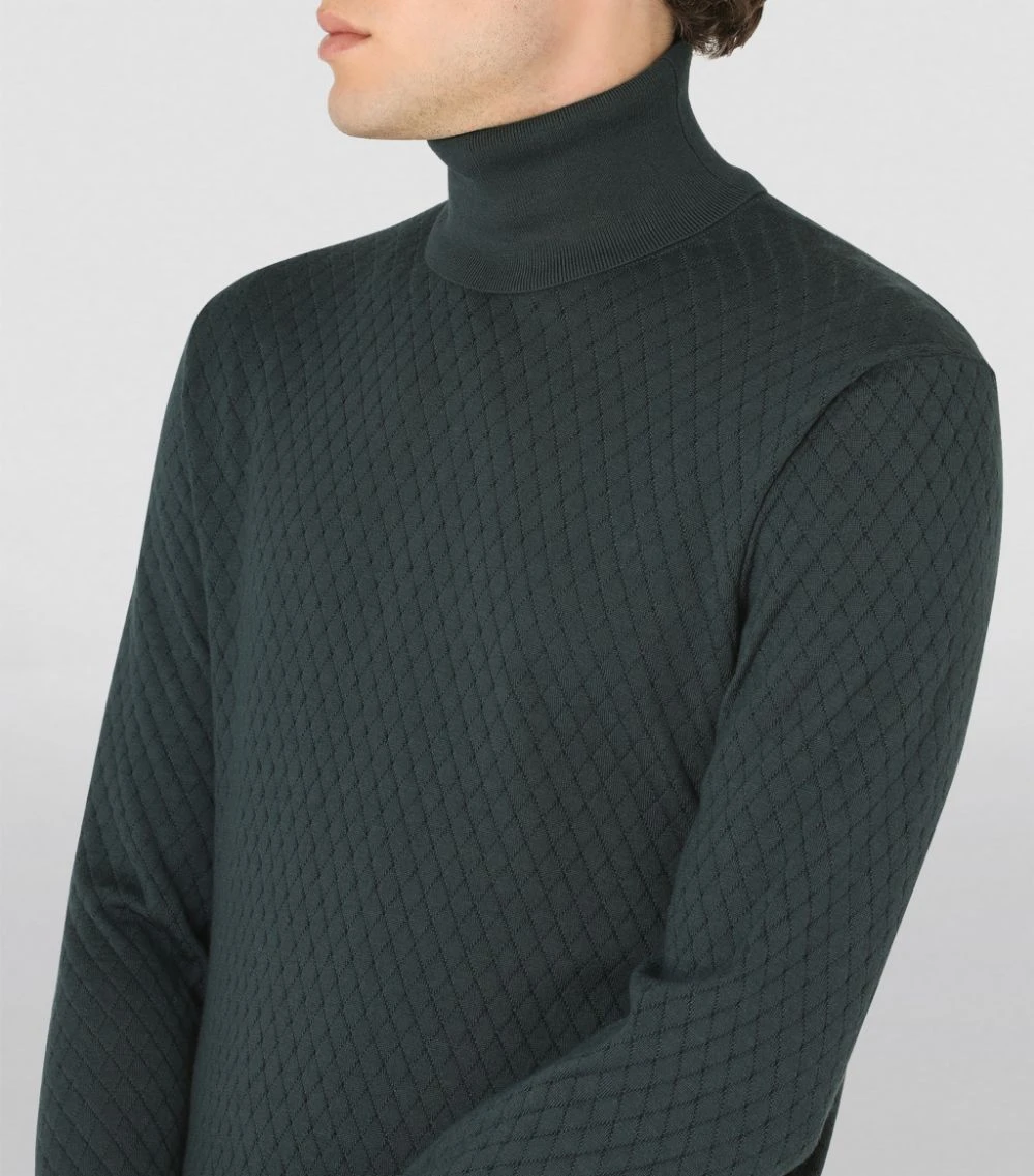 Dolce & Gabbana Cashmere-Silk Rollneck Sweater V7312-DARK GREEN Jumpers 6 Dolce & Gabbana Cashmere-Silk Rollneck Sweater V7312-DARK GREEN Jumpers - Image 6