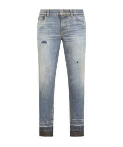 Dolce & Gabbana Contrast-Hem Slim Jeans S9001-COMBINED COLOU