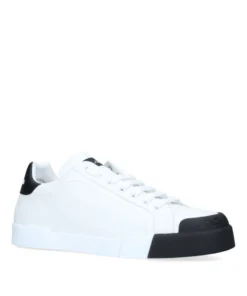 Dolce & Gabbana Contrasting-Toe Portofino Sneakers WHITE/BLK Low-Top Sneakers