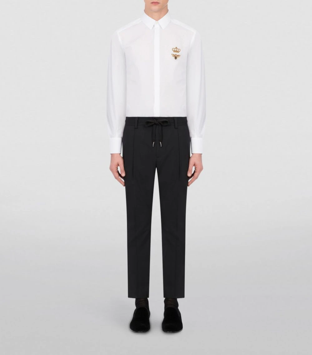 Dolce & Gabbana Cotton Bee-Patch Shirt W0800-OPTICAL WHITE Casual Shirts 2 Dolce & Gabbana Cotton Bee-Patch Shirt W0800-OPTICAL WHITE Casual Shirts - Image 2