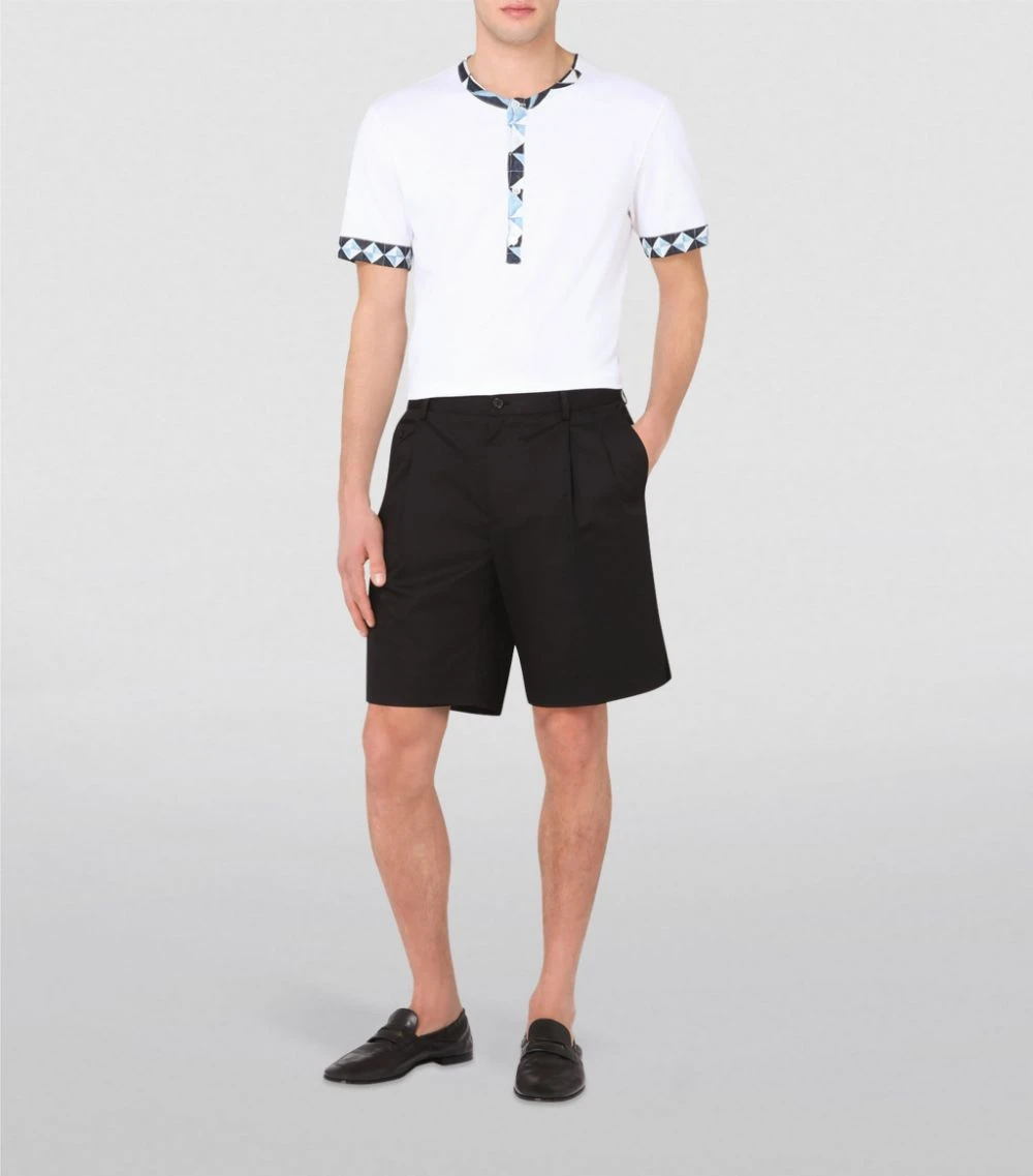 Dolce & Gabbana Cotton-Blend Henley T-Shirt W0800-OPTICAL WHITE Plain T-Shirts 2 Dolce & Gabbana Cotton-Blend Henley T-Shirt W0800-OPTICAL WHITE Plain T-Shirts - Image 2