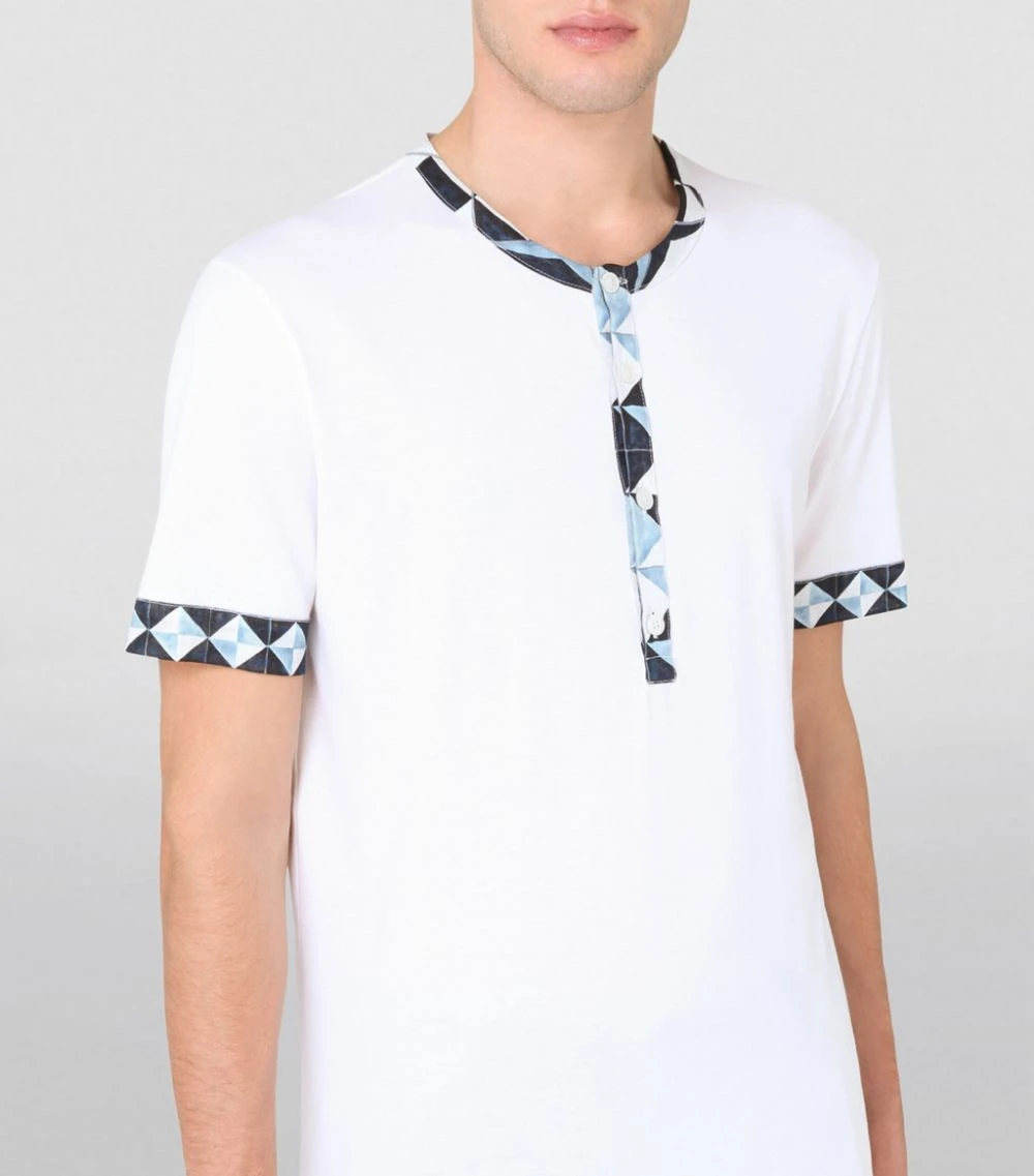 Dolce & Gabbana Cotton-Blend Henley T-Shirt W0800-OPTICAL WHITE Plain T-Shirts 6 Dolce & Gabbana Cotton-Blend Henley T-Shirt W0800-OPTICAL WHITE Plain T-Shirts - Image 6