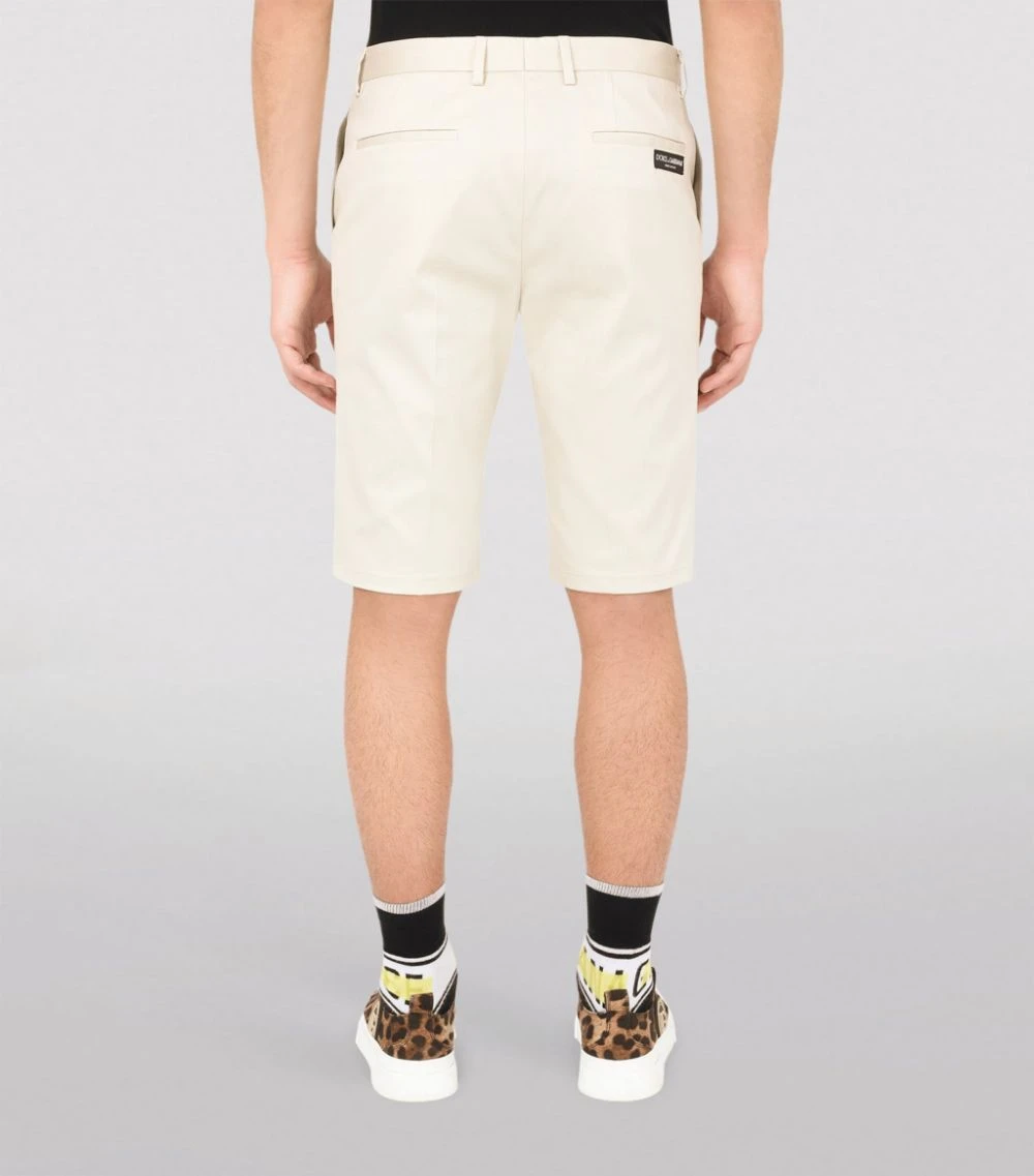Dolce & Gabbana Cotton-Blend Shorts M2826-VERYLIGHTBEIGE Tailored Trousers 4 Dolce & Gabbana Cotton-Blend Shorts M2826-VERYLIGHTBEIGE Tailored Trousers - Image 4