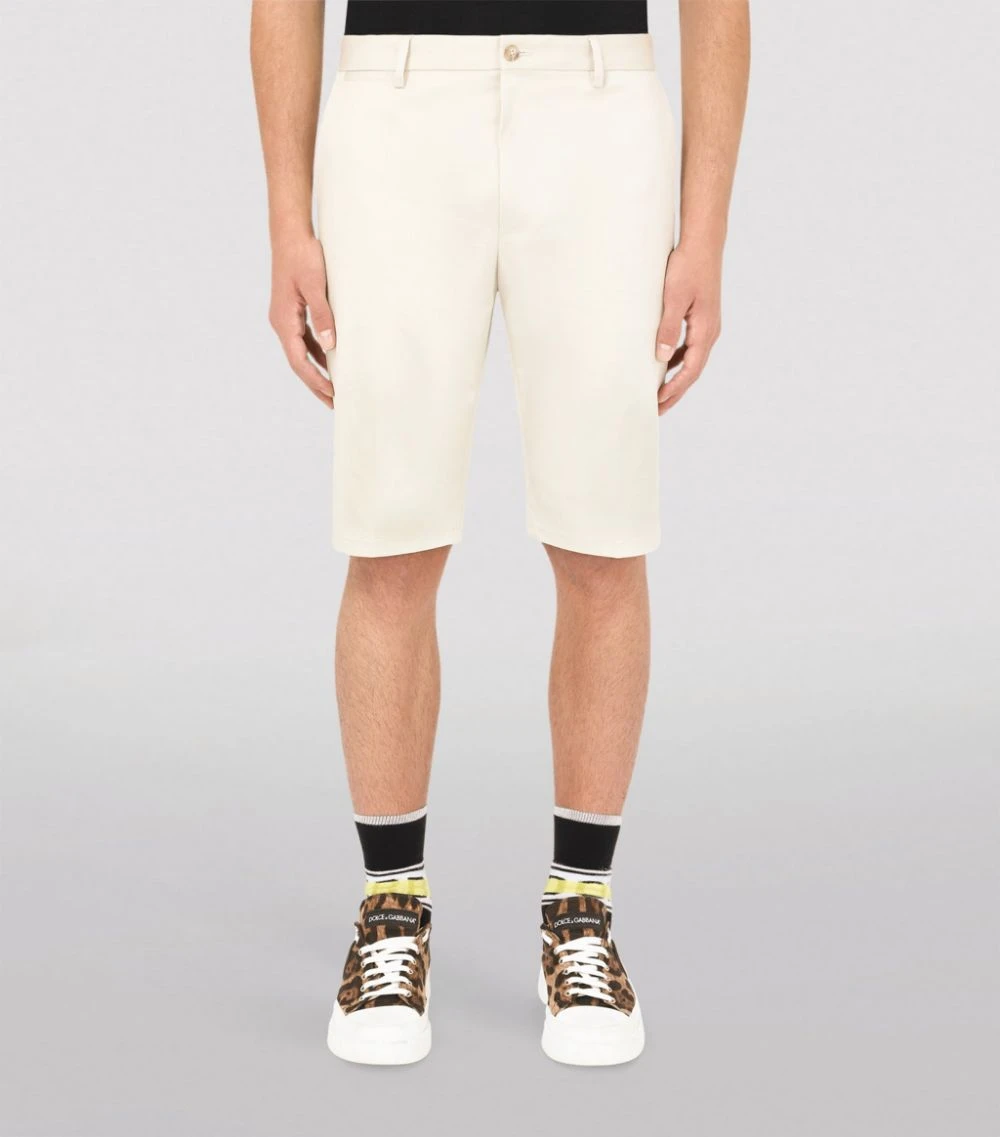 Dolce & Gabbana Cotton-Blend Shorts M2826-VERYLIGHTBEIGE Tailored Trousers 3 Dolce & Gabbana Cotton-Blend Shorts M2826-VERYLIGHTBEIGE Tailored Trousers - Image 3