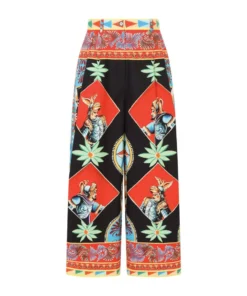 Dolce & Gabbana Cotton Carretto Print Trousers HH93D-FRIGO 14STAMPA Leather Trousers