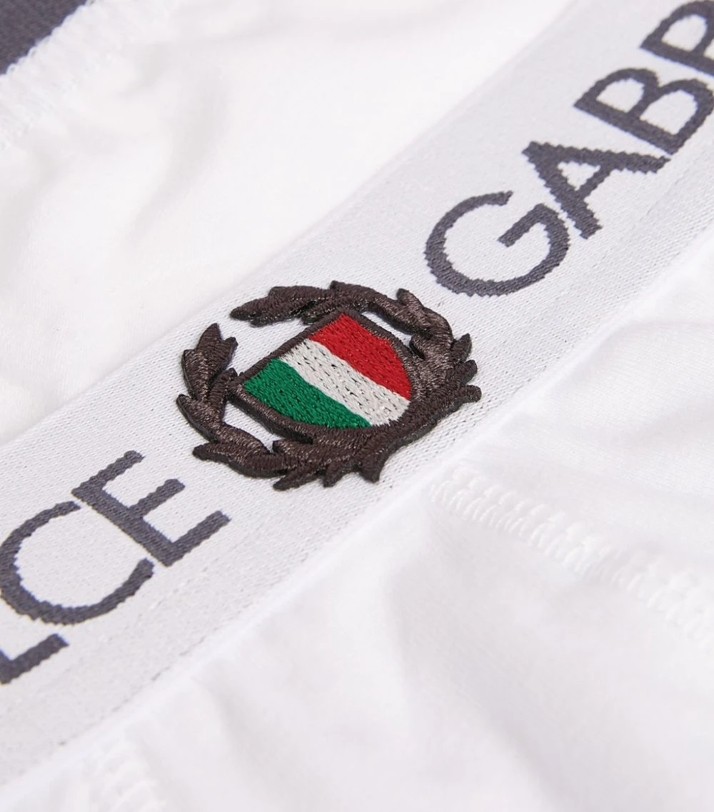 Dolce & Gabbana Cotton Crest Briefs W0800 - WHITE 5 Dolce & Gabbana Cotton Crest Briefs W0800 - WHITE - Image 5