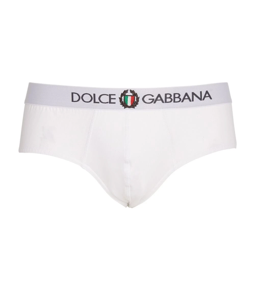 Dolce & Gabbana Cotton Crest Briefs W0800 - WHITE 1 Dolce & Gabbana Cotton Crest Briefs W0800 - WHITE