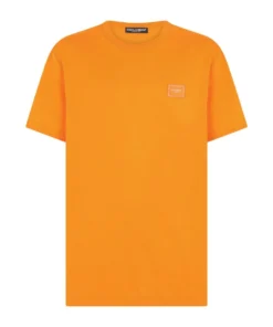 Dolce & Gabbana Cotton Jersey T-Shirt A0350-DARK ORANGE Printed T-Shirts