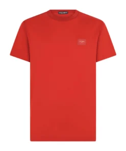 Dolce & Gabbana Cotton Jersey T-Shirt R2254-BRIGHT RED Printed T-Shirts
