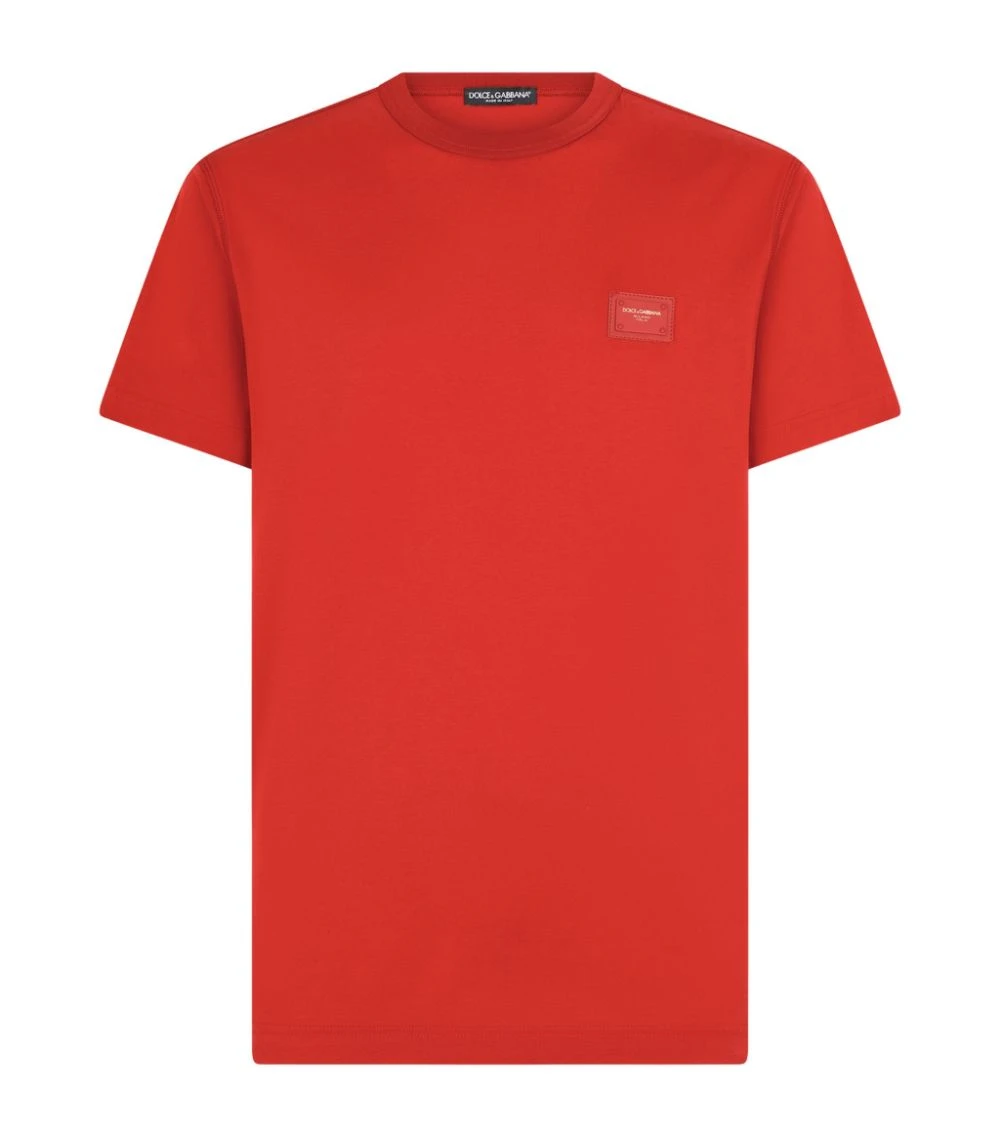 Dolce & Gabbana Cotton Jersey T-Shirt R2254-BRIGHT RED Printed T-Shirts 1 Dolce & Gabbana Cotton Jersey T-Shirt R2254-BRIGHT RED Printed T-Shirts