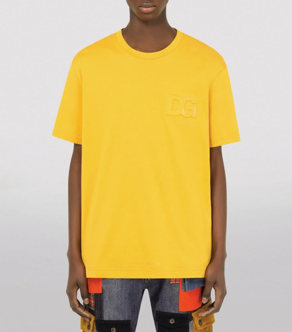 Dolce & Gabbana Cotton Jersey T-Shirt A0106-DARK YELLOW Plain T-Shirts 3 Dolce & Gabbana Cotton Jersey T-Shirt A0106-DARK YELLOW Plain T-Shirts - Image 3