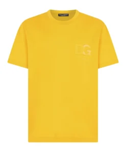 Dolce & Gabbana Cotton Jersey T-Shirt A0106-DARK YELLOW Plain T-Shirts