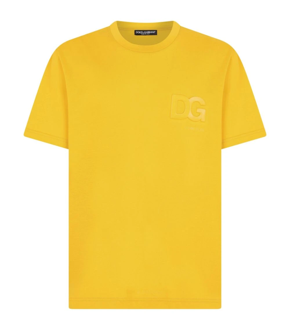 Dolce & Gabbana Cotton Jersey T-Shirt A0106-DARK YELLOW Plain T-Shirts 1 Dolce & Gabbana Cotton Jersey T-Shirt A0106-DARK YELLOW Plain T-Shirts