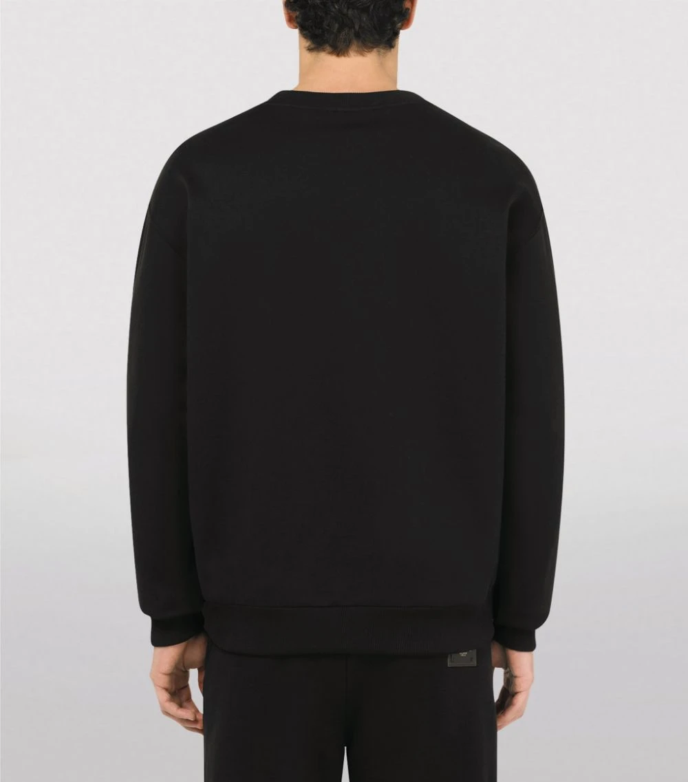 Dolce & Gabbana Cotton Logo-Patch Sweatshirt N0000-BLACK Jumpers 4 Dolce & Gabbana Cotton Logo-Patch Sweatshirt N0000-BLACK Jumpers - Image 4