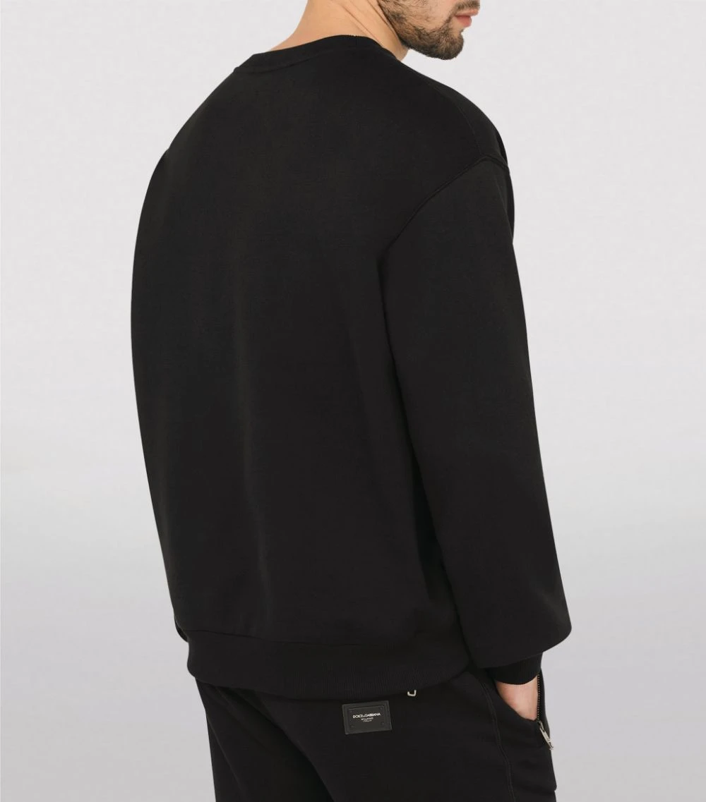 Dolce & Gabbana Cotton Logo-Patch Sweatshirt N0000-BLACK Jumpers 5 Dolce & Gabbana Cotton Logo-Patch Sweatshirt N0000-BLACK Jumpers - Image 5