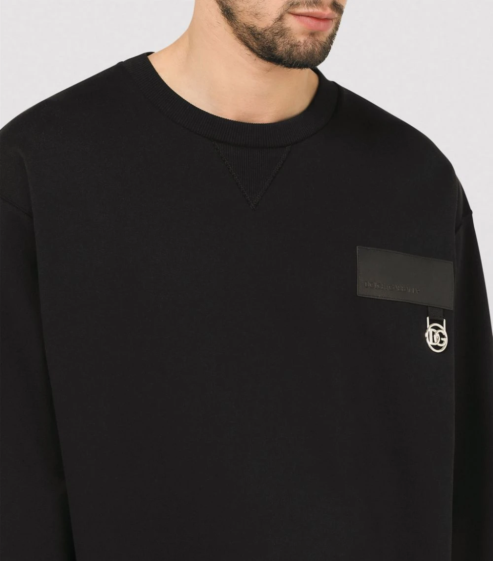Dolce & Gabbana Cotton Logo-Patch Sweatshirt N0000-BLACK Jumpers 6 Dolce & Gabbana Cotton Logo-Patch Sweatshirt N0000-BLACK Jumpers - Image 6