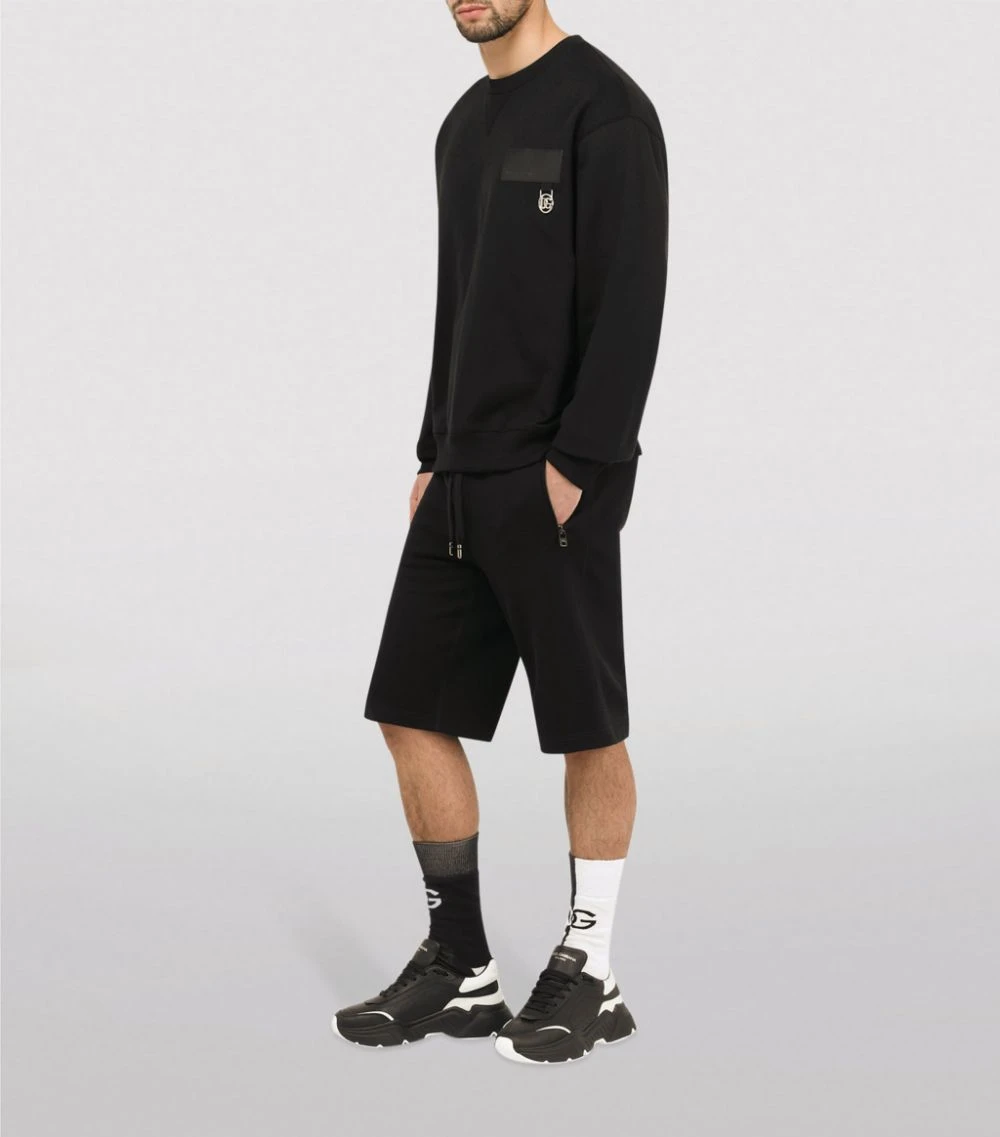 Dolce & Gabbana Cotton Logo-Patch Sweatshirt N0000-BLACK Jumpers 2 Dolce & Gabbana Cotton Logo-Patch Sweatshirt N0000-BLACK Jumpers - Image 2