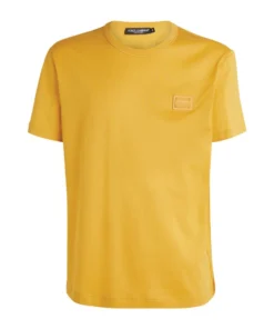 Dolce & Gabbana Cotton Logo Plaque T-Shirt A0416-CREAM Logo T-Shirts -Dolce & Gabbana online Store dolce gabbana cotton logo plaque t shirt 15354533 26789904 1000