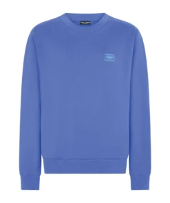 Dolce & Gabbana Cotton Logo Sweatshirt B0315-DARK BLUETTE Sweatshirts
