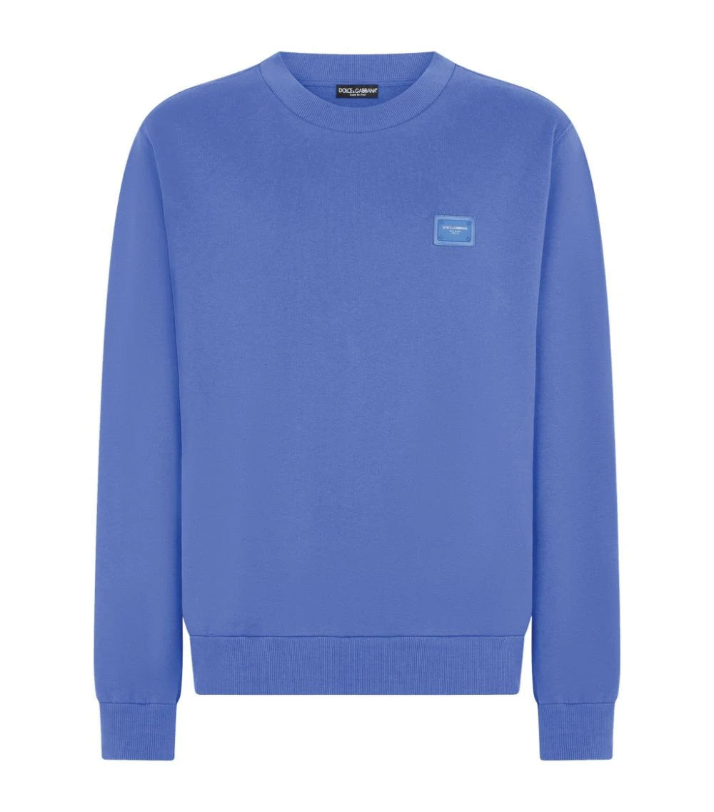 Dolce & Gabbana Cotton Logo Sweatshirt B0315-DARK BLUETTE Sweatshirts 1 Dolce & Gabbana Cotton Logo Sweatshirt B0315-DARK BLUETTE Sweatshirts