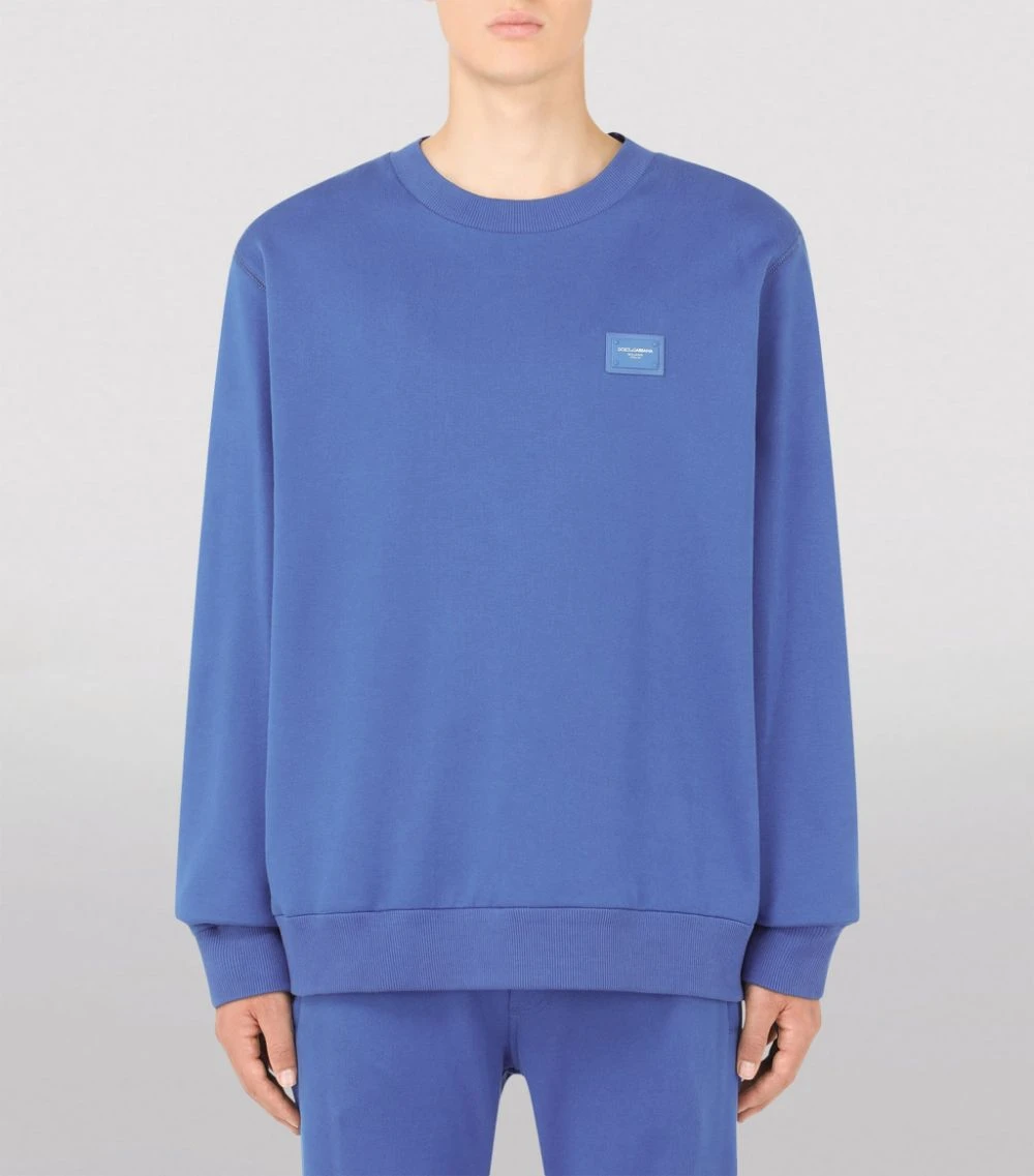 Dolce & Gabbana Cotton Logo Sweatshirt B0315-DARK BLUETTE Sweatshirts 3 Dolce & Gabbana Cotton Logo Sweatshirt B0315-DARK BLUETTE Sweatshirts - Image 3