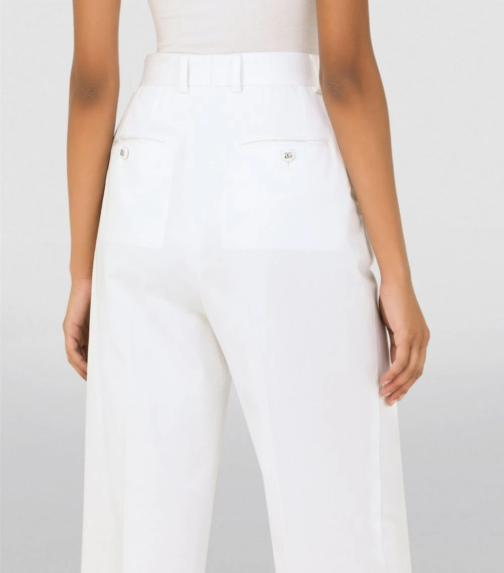 Dolce & Gabbana Cotton-Rich Cropped Trousers W0800-OPTICAL WHITE Tailored Trousers 5 Dolce & Gabbana Cotton-Rich Cropped Trousers W0800-OPTICAL WHITE Tailored Trousers - Image 5