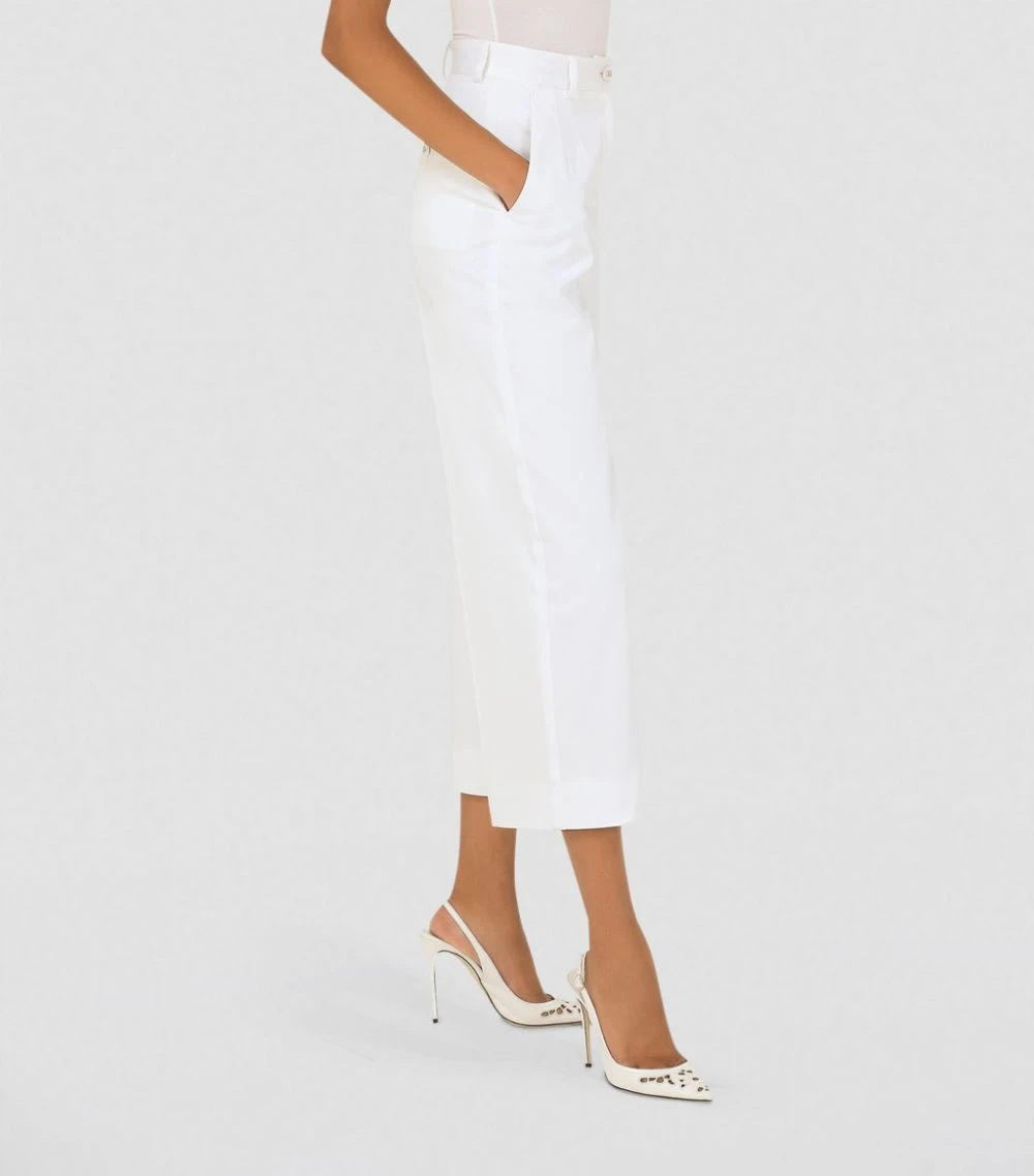 Dolce & Gabbana Cotton-Rich Cropped Trousers W0800-OPTICAL WHITE Tailored Trousers 6 Dolce & Gabbana Cotton-Rich Cropped Trousers W0800-OPTICAL WHITE Tailored Trousers - Image 6