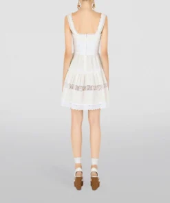 Dolce & Gabbana Cotton-Rich Sleeveless Mini Dress W0111-WHITE Summer Dresses -Dolce & Gabbana online Store dolce gabbana cotton rich sleeveless mini dress 17711332 37439540 1000