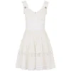 Dolce & Gabbana Cotton-Rich Sleeveless Mini Dress W0111-WHITE Summer Dresses