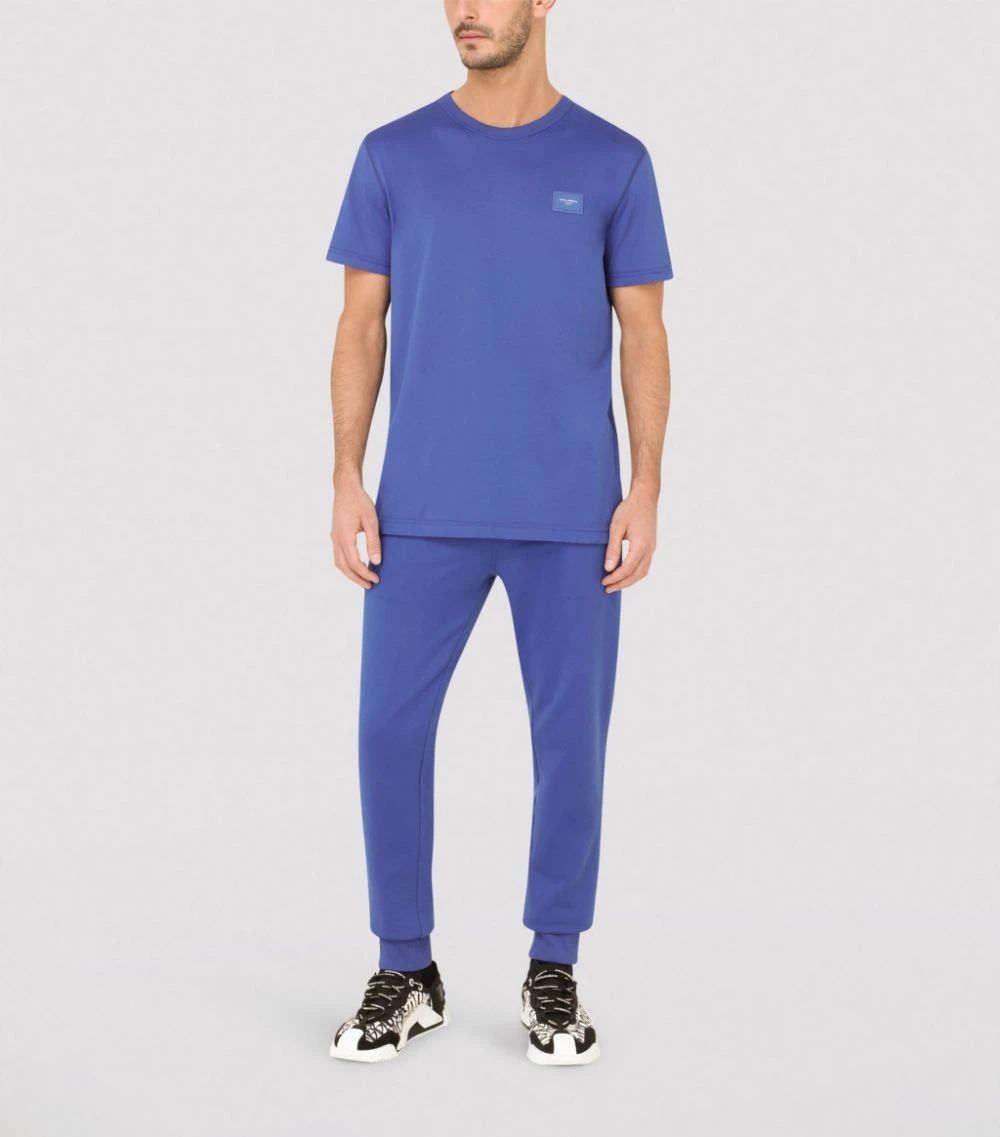 Dolce & Gabbana Cotton Sweatpants B0315-DARK BLUETTE 2 Dolce & Gabbana Cotton Sweatpants B0315-DARK BLUETTE - Image 2