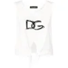 Dolce & Gabbana Cotton Tie-Detail Top W0800-OPTICAL WHITE Camis & Tanks