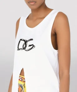 Dolce & Gabbana Cotton Tie-Detail Top W0800-OPTICAL WHITE Camis & Tanks -Dolce & Gabbana online Store dolce gabbana cotton tie detail top 16989633 33843471 1000