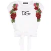 Dolce & Gabbana Cotton Tie-Detail Top W0800-OPTICAL WHITE T-shirts