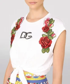 Dolce & Gabbana Cotton Tie-Detail Top W0800-OPTICAL WHITE T-shirts 9 Dolce & Gabbana Cotton Tie-Detail Top W0800-OPTICAL WHITE T-shirts -Dolce & Gabbana online Store dolce gabbana cotton tie detail top 16991083 33842572 1000