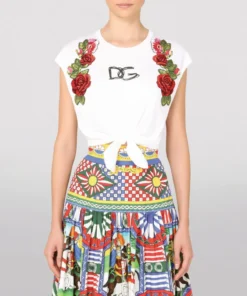 Dolce & Gabbana Cotton Tie-Detail Top W0800-OPTICAL WHITE T-shirts 8 Dolce & Gabbana Cotton Tie-Detail Top W0800-OPTICAL WHITE T-shirts -Dolce & Gabbana online Store dolce gabbana cotton tie detail top 16991083 33843446 1000