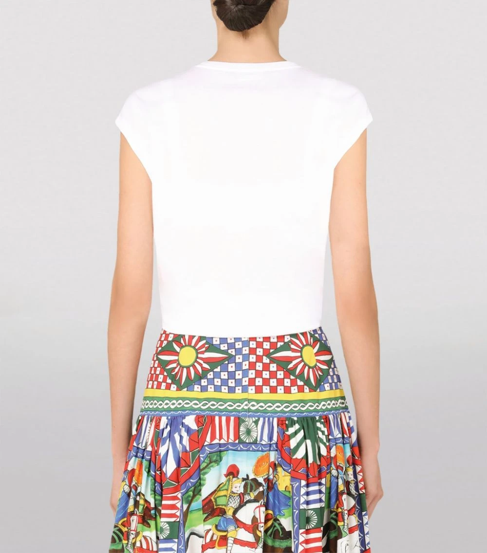 Dolce & Gabbana Cotton Tie-Detail Top W0800-OPTICAL WHITE T-shirts 5 Dolce & Gabbana Cotton Tie-Detail Top W0800-OPTICAL WHITE T-shirts - Image 5