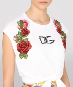 Dolce & Gabbana Cotton Tie-Detail Top W0800-OPTICAL WHITE T-shirts 11 Dolce & Gabbana Cotton Tie-Detail Top W0800-OPTICAL WHITE T-shirts -Dolce & Gabbana online Store dolce gabbana cotton tie detail top 16991083 33843449 1000