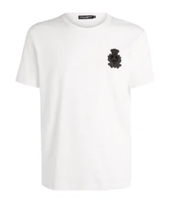 Dolce & Gabbana Crown Appliqué T-Shirt W0800-OPTICAL WHITE Logo T-Shirts