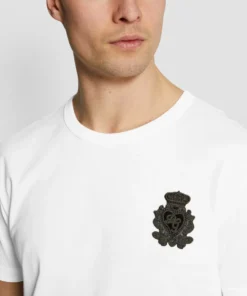Dolce & Gabbana Crown Appliqué T-Shirt W0800-OPTICAL WHITE Logo T-Shirts -Dolce & Gabbana online Store dolce gabbana crown applique t shirt 14984031 25648854 1000