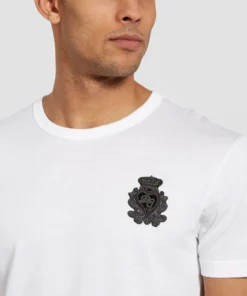 Dolce & Gabbana Crown Appliqué T-Shirt W0800-OPTICAL WHITE Logo T-Shirts -Dolce & Gabbana online Store dolce gabbana crown applique t shirt 14984031 25648861 1000